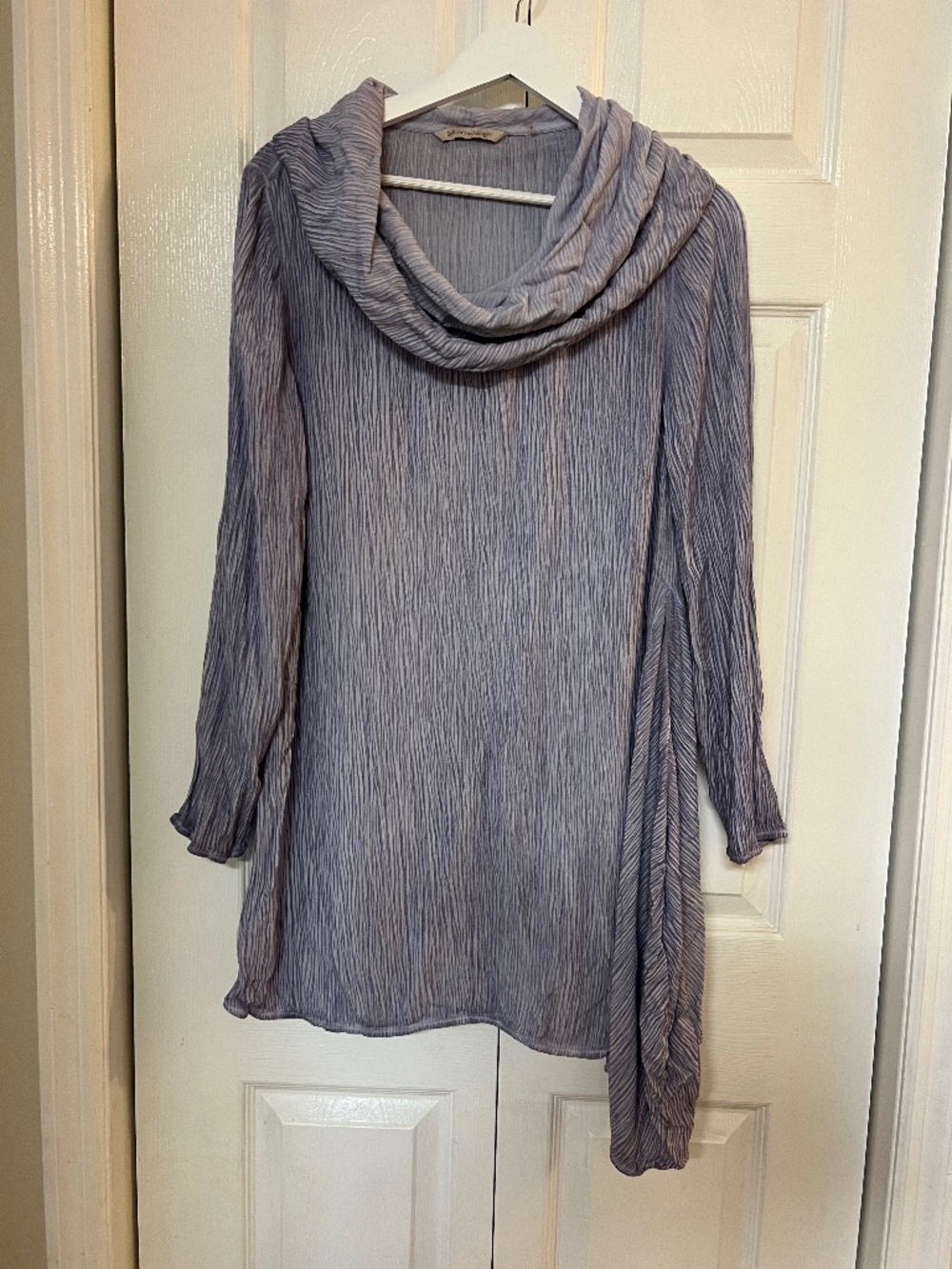 Soft Surroundings Women’s Lilac Asymmetrical Gauze Cowl Neck Top